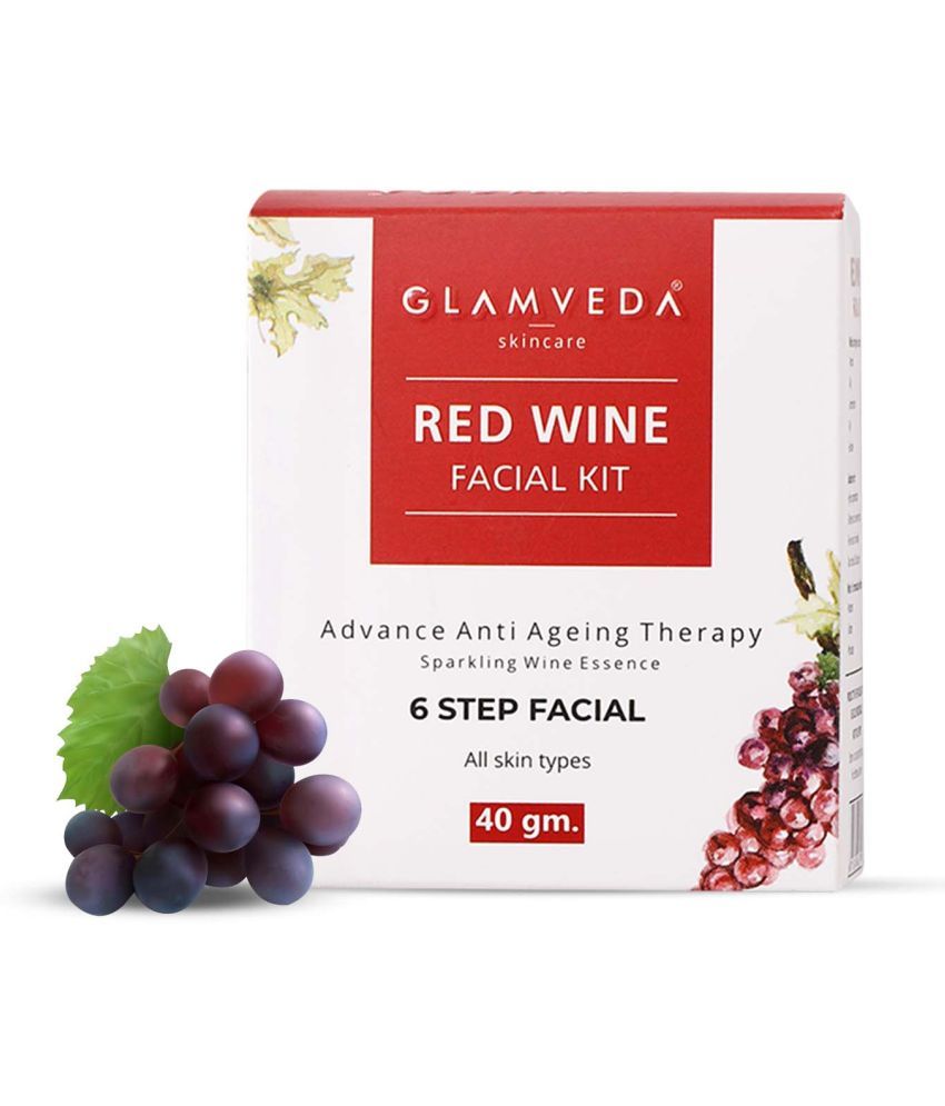     			Glamveda Less Than 3 Times Use Facial Kit For All Skin Type Wine 40gm ( Pack of 1 )