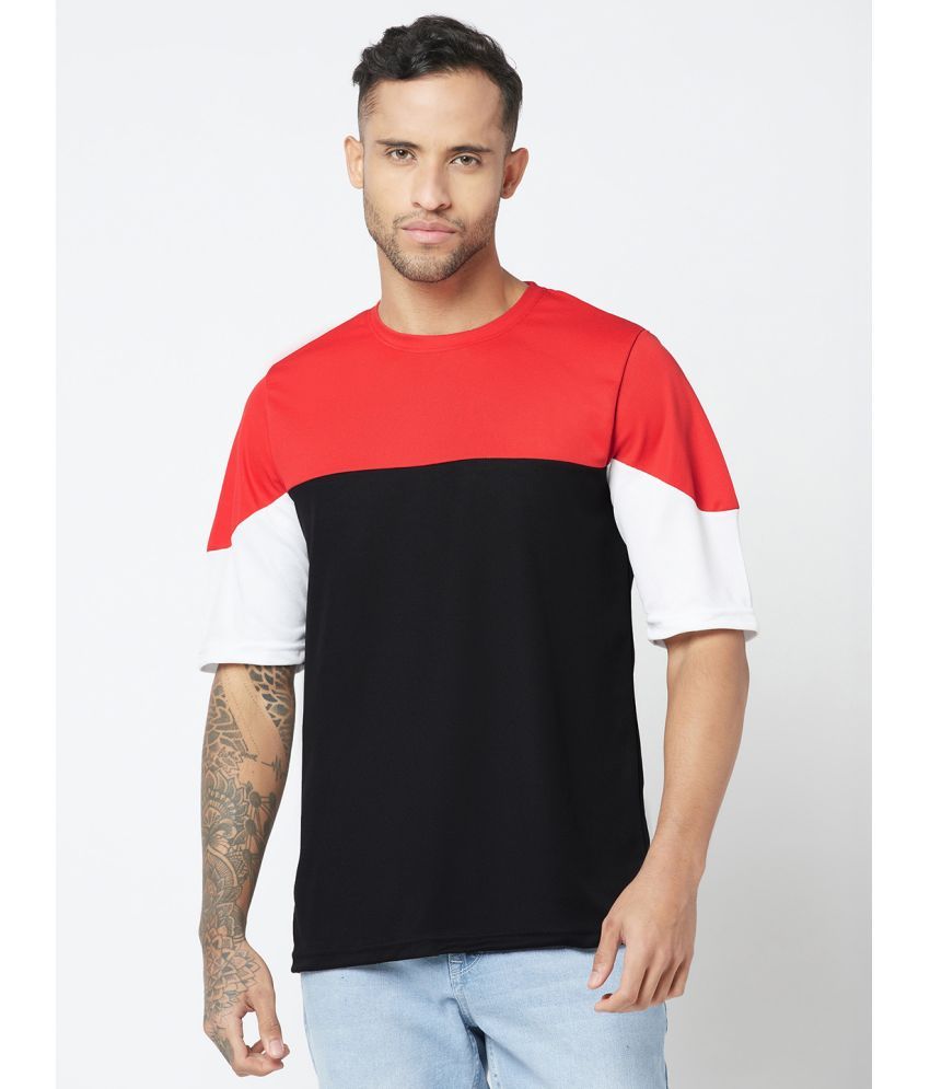     			Glito Polyester Regular Fit Colorblock Half Sleeves Men's T-Shirt - Multicolor ( Pack of 1 )