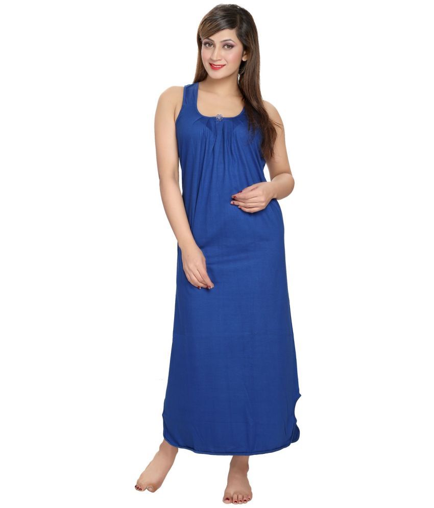     			INNER BEATS Multicolor Cotton Blend Women's Nightwear Night Dress ( Pack of 1 )