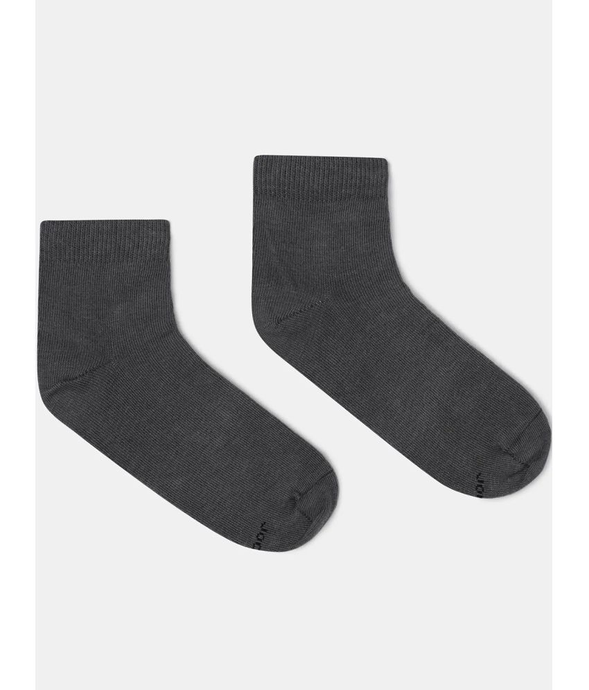     			Jockey 7801 Kid's Compact Cotton Stretch Solid Ankle Length Socks - Gun Metal (Pack of 2)