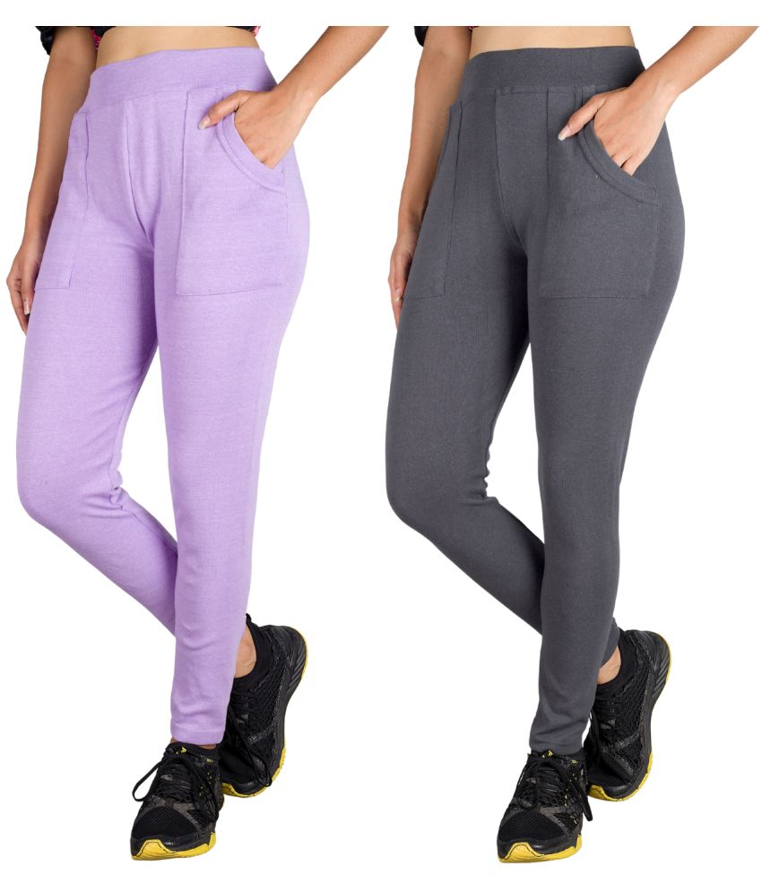     			KARARO JEGGINGS - Cotton Blend Skinny Fit Lavender Women's Jeggings ( Pack of 2 )