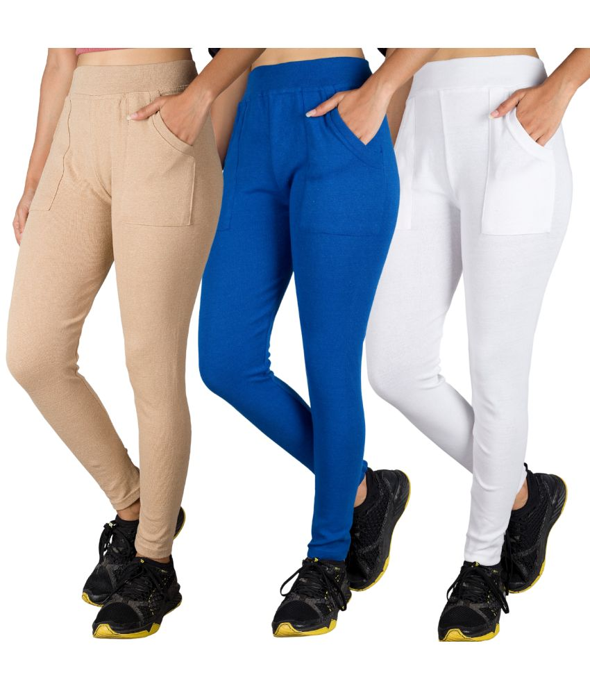     			KARARO JEGGINGS - Cotton Blend Skinny Fit DeepBlue Women's Jeggings ( Pack of 3 )