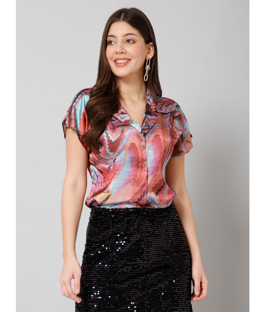     			Purys Multicolor Satin Women's Shirt Style Top ( Pack of 1 )