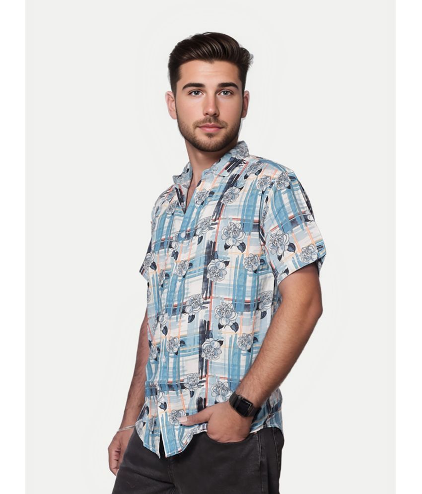     			Radprix 100% Cotton Regular Fit Printed Half Sleeves Men's Casual Shirt - White ( Pack of 1 )