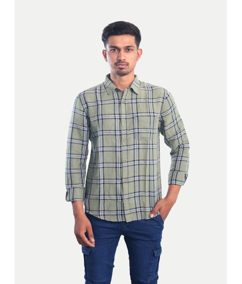     			Radprix 100% Cotton Regular Fit Checks Full Sleeves Men's Casual Shirt - Grey ( Pack of 1 )