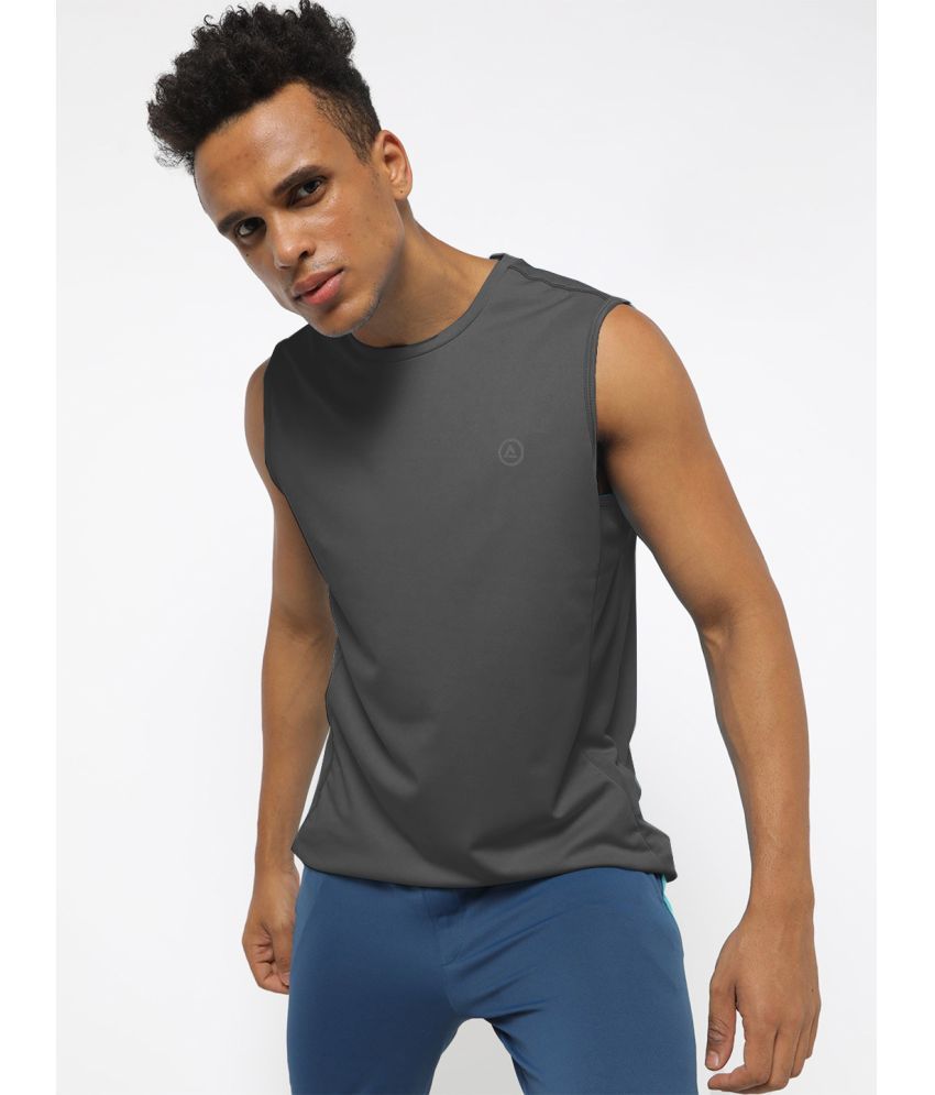     			Radprix Grey Polyester Regular Fit Men's Sports T-Shirt ( Pack of 1 )