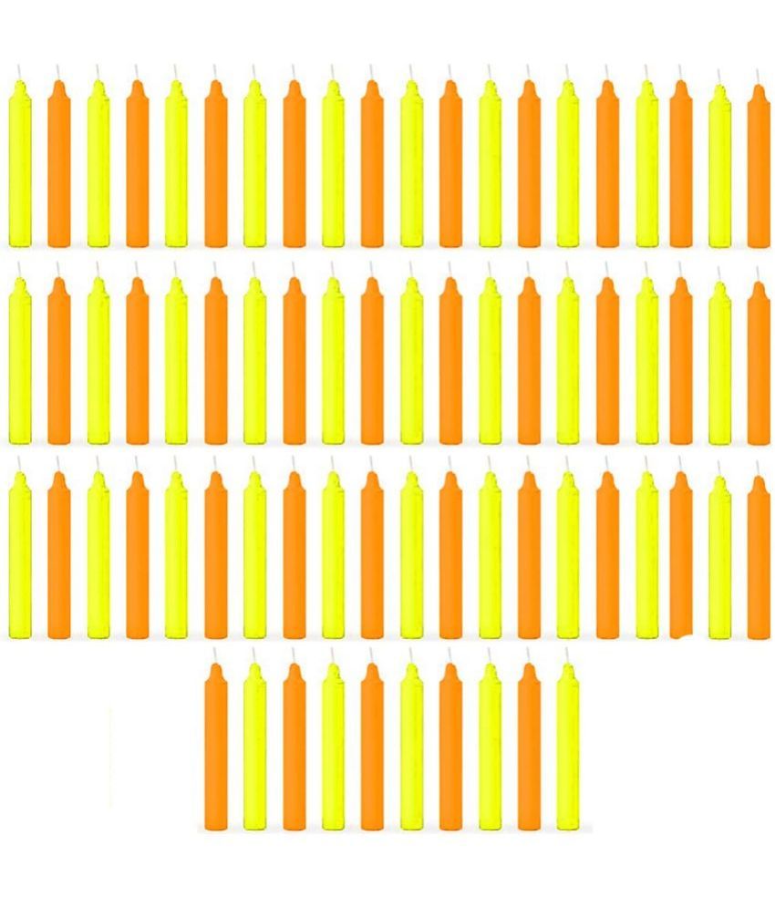     			ASIDEA Multicolour Tapered Candle 10 cm ( Pack of 70 )