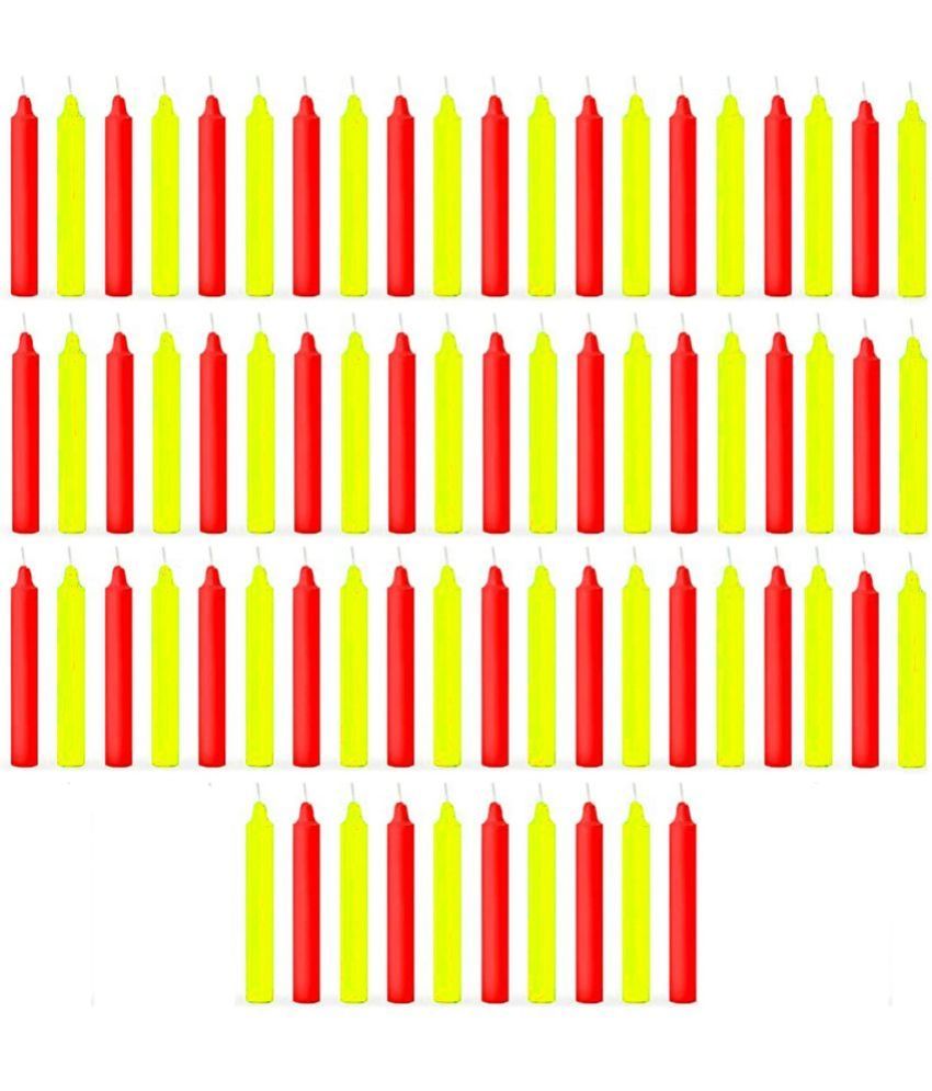     			ASIDEA Multicolour Tapered Candle 10 cm ( Pack of 70 )