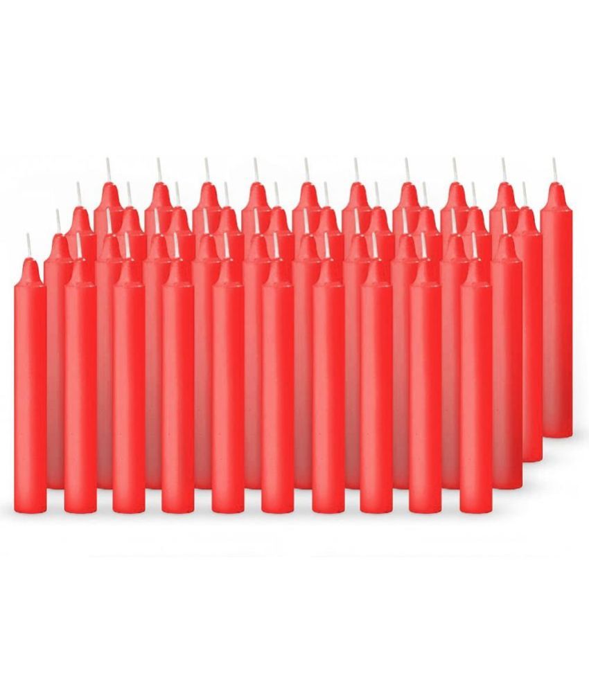     			ASIDEA Red Tapered Candle 10 cm ( Pack of 100 )