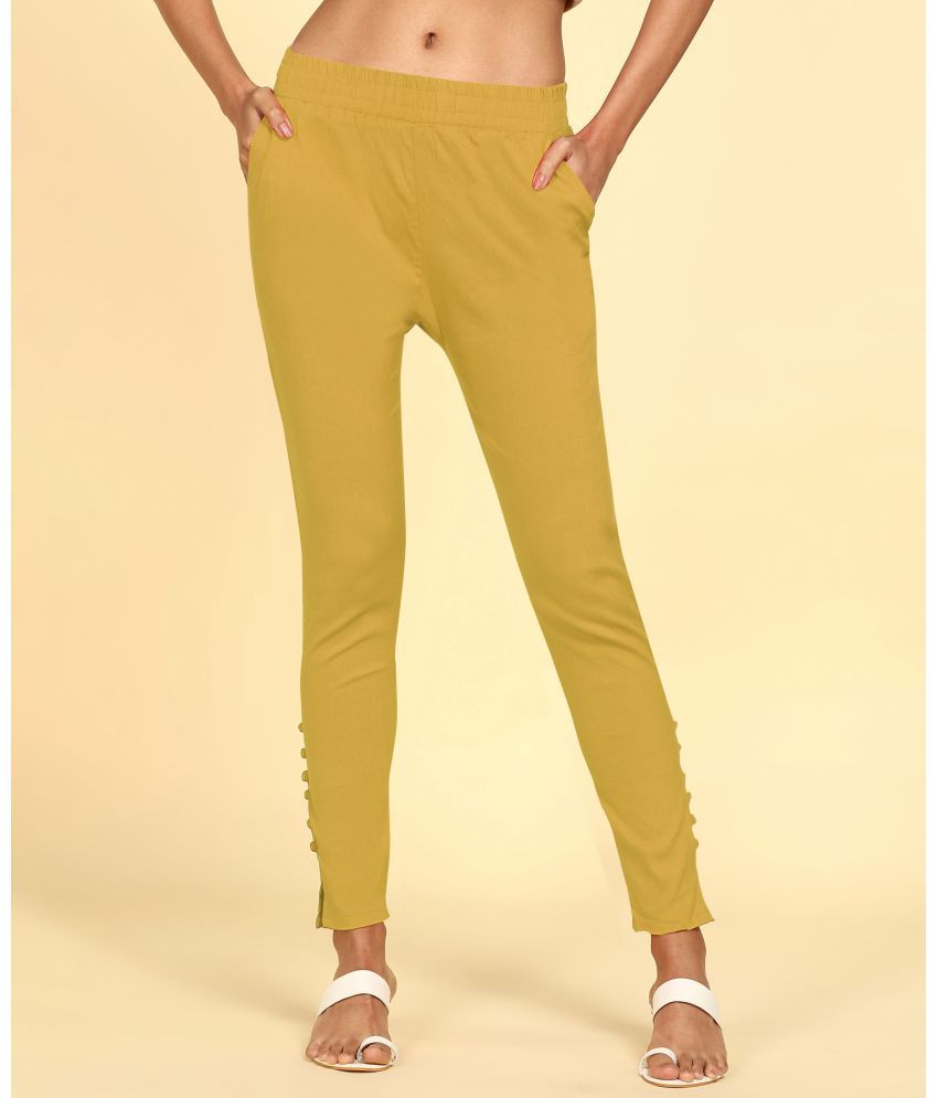     			Colorscube - Camel Cotton Women's Pencil Pants ( Pack of 1 )