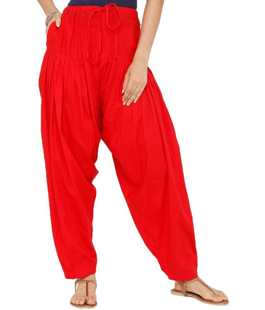     			Colorscube - Cotton Red Women's Semi Patiala Salwar ( Pack of 1 )