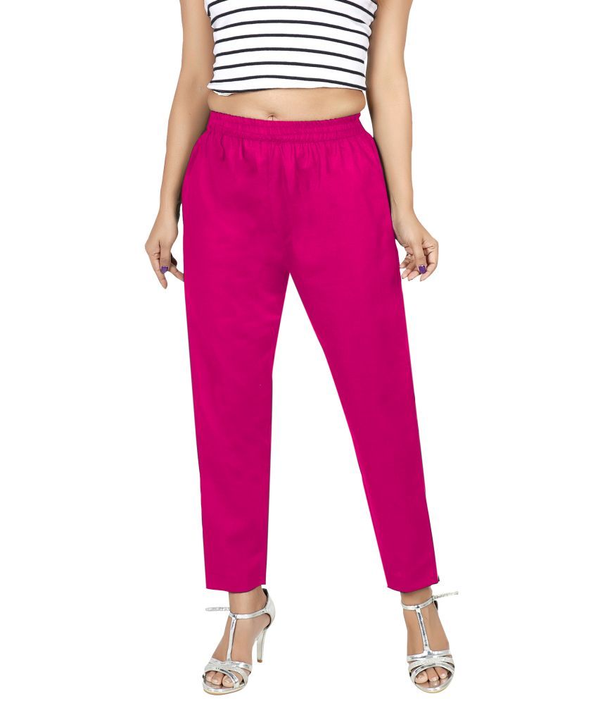     			Colorscube - Pink Cotton Women's Straight Pant ( Pack of 1 )