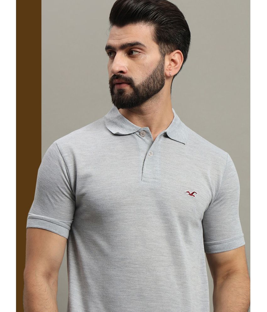     			GET GOLF Cotton Blend Regular Fit Solid Half Sleeves Men's Polo T Shirt - Melange Grey ( Pack of 1 )