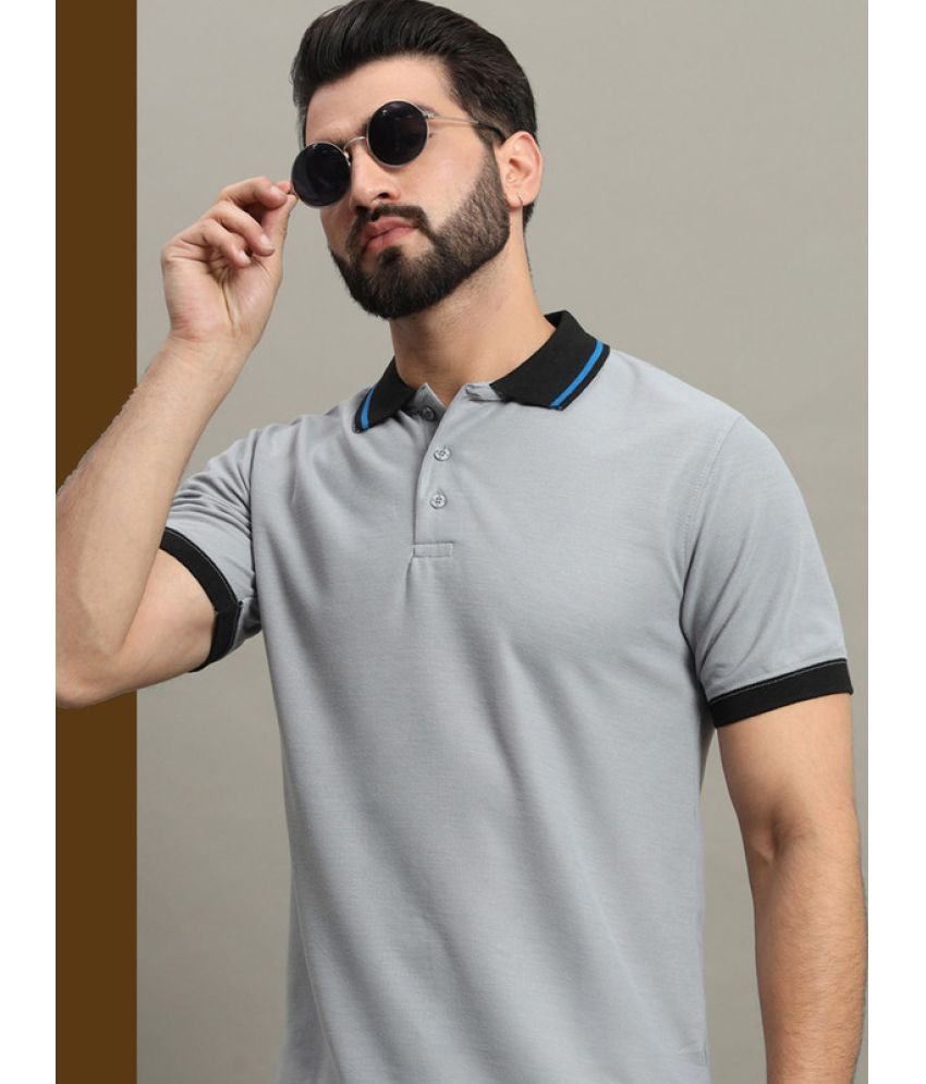     			GET GOLF Cotton Blend Regular Fit Solid Half Sleeves Men's Polo T Shirt - Grey ( Pack of 1 )