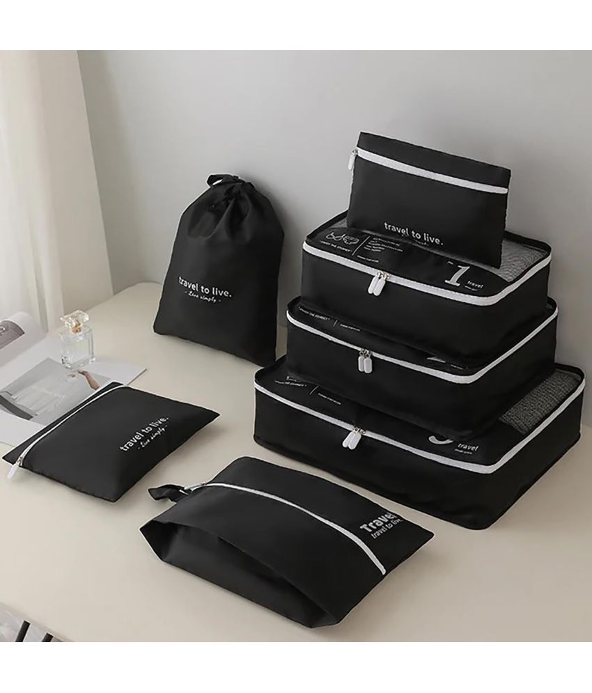     			House Of Quirk Black Travel Organizer Packing Cubes