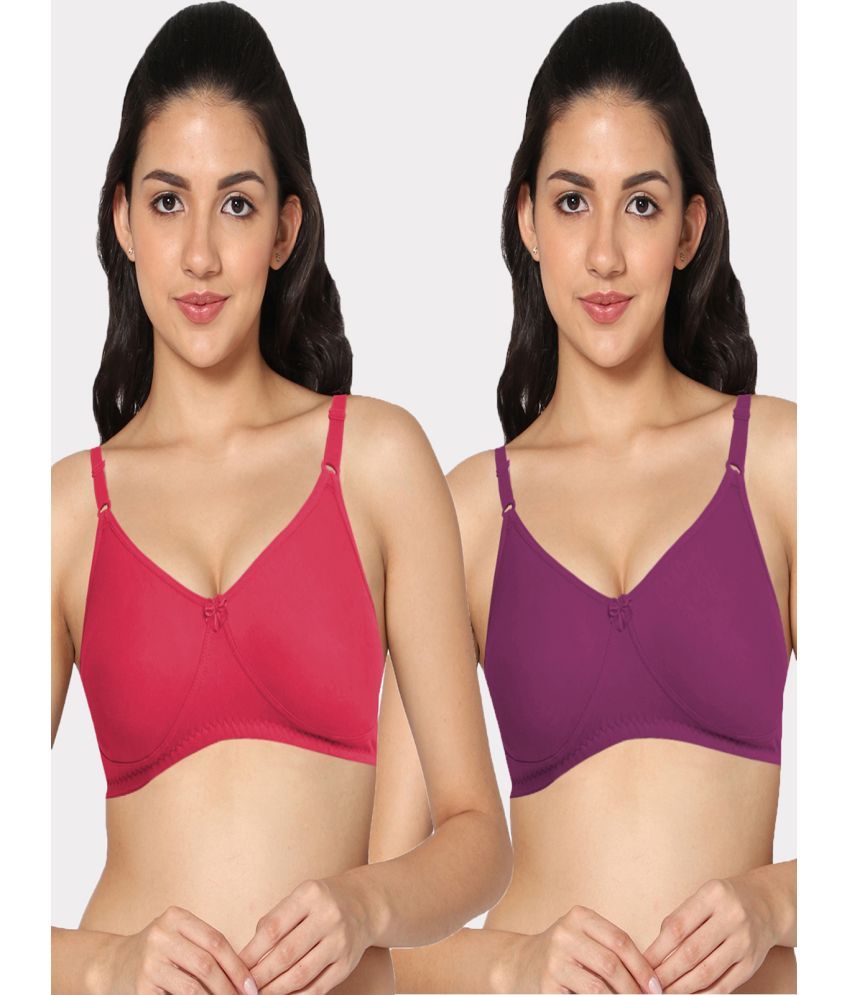     			IN CARE LINGERIE Multicolor Cotton Blend Lightly Padded Women's T-Shirt Bra ( Pack of 2 )