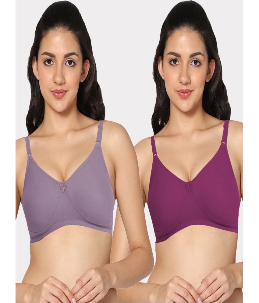     			IN CARE LINGERIE Multicolor Cotton Blend Lightly Padded Women's T-Shirt Bra ( Pack of 2 )