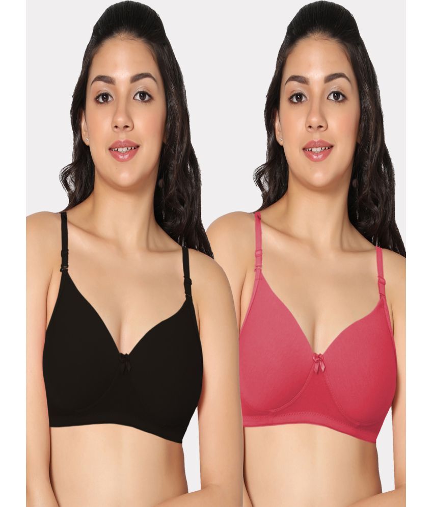     			IN CARE LINGERIE Multicolor Lycra Heavily Padded Women's T-Shirt Bra ( Pack of 2 )