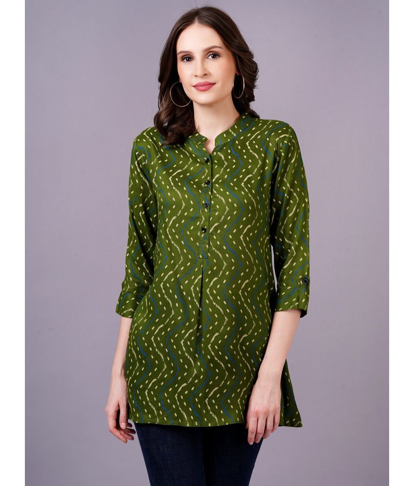     			JC4U Green Rayon Women's Regular Top ( Pack of 1 )