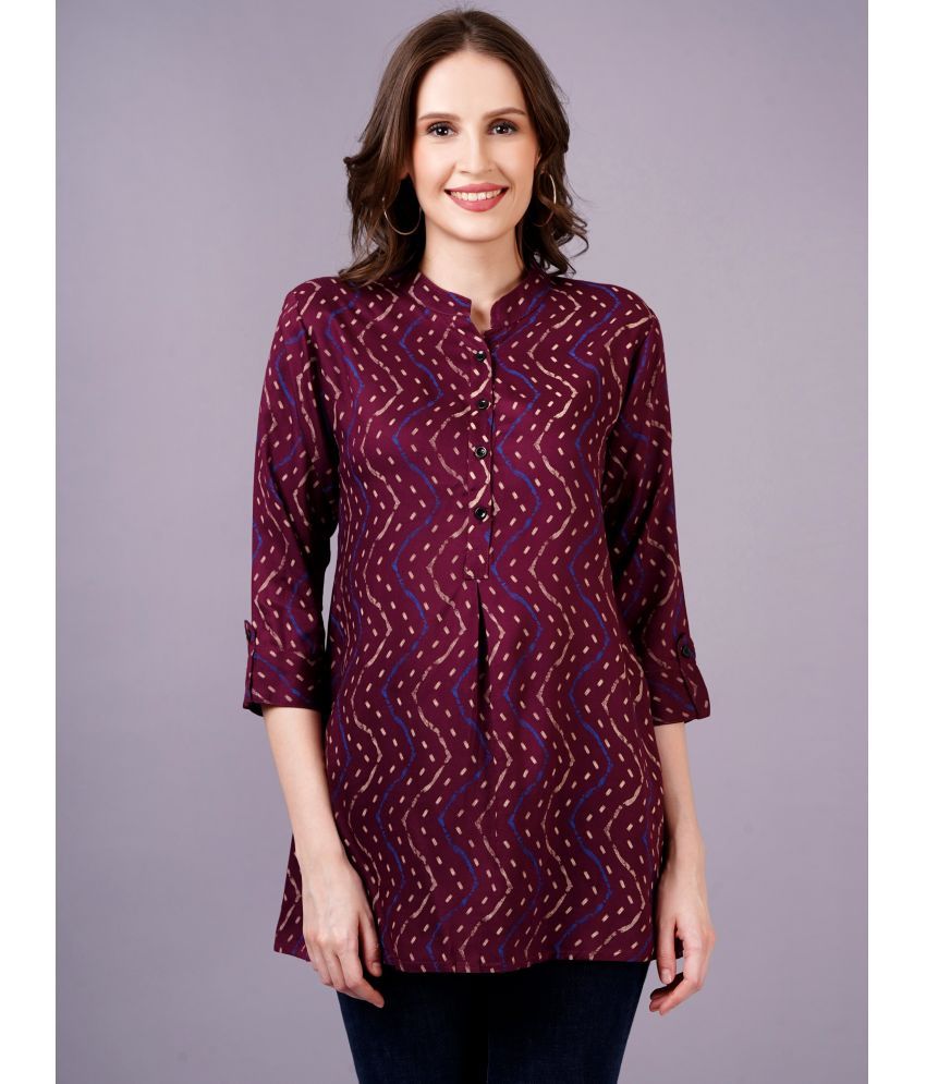     			JC4U Maroon Rayon Women's Regular Top ( Pack of 1 )