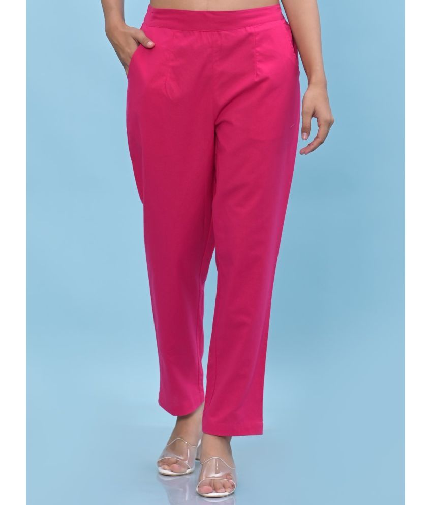     			Juniper - Pink Cotton Women's Straight Pant ( Pack of 1 )