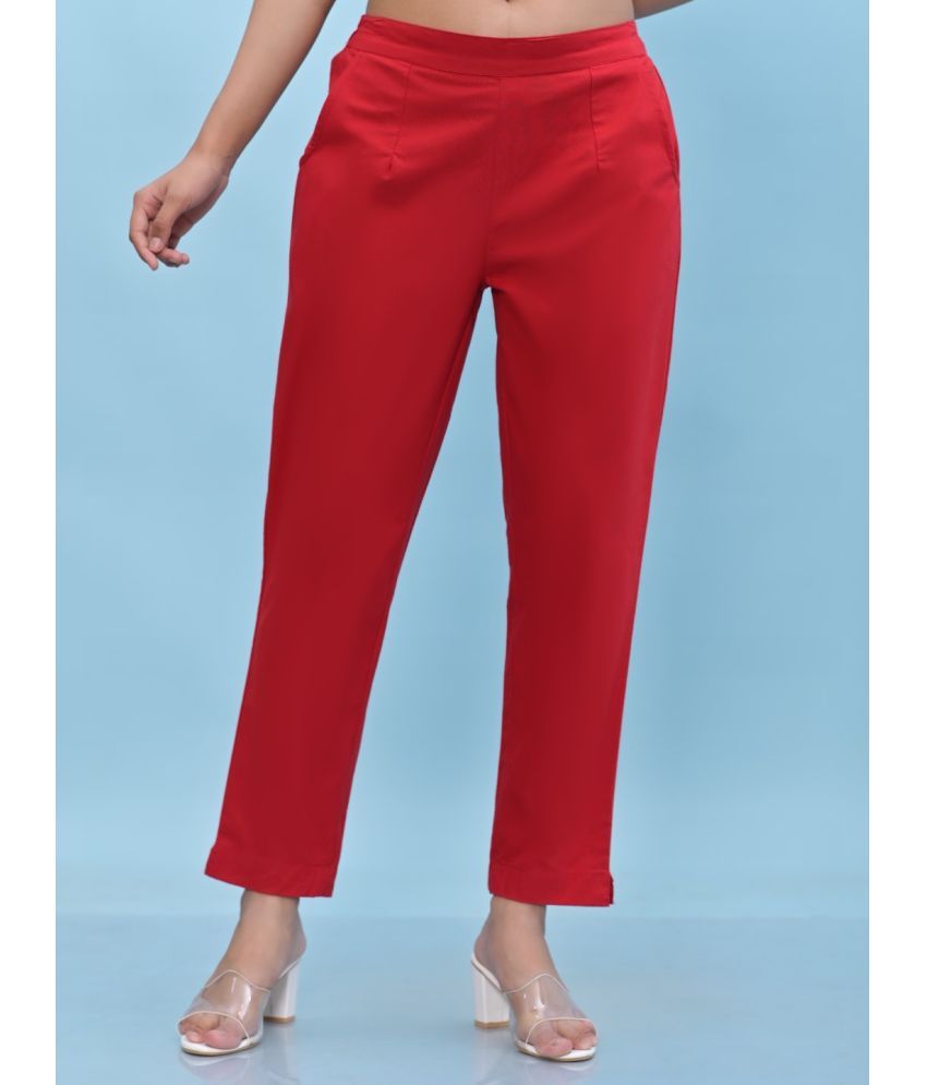     			Juniper - Red Cotton Women's Straight Pant ( Pack of 1 )