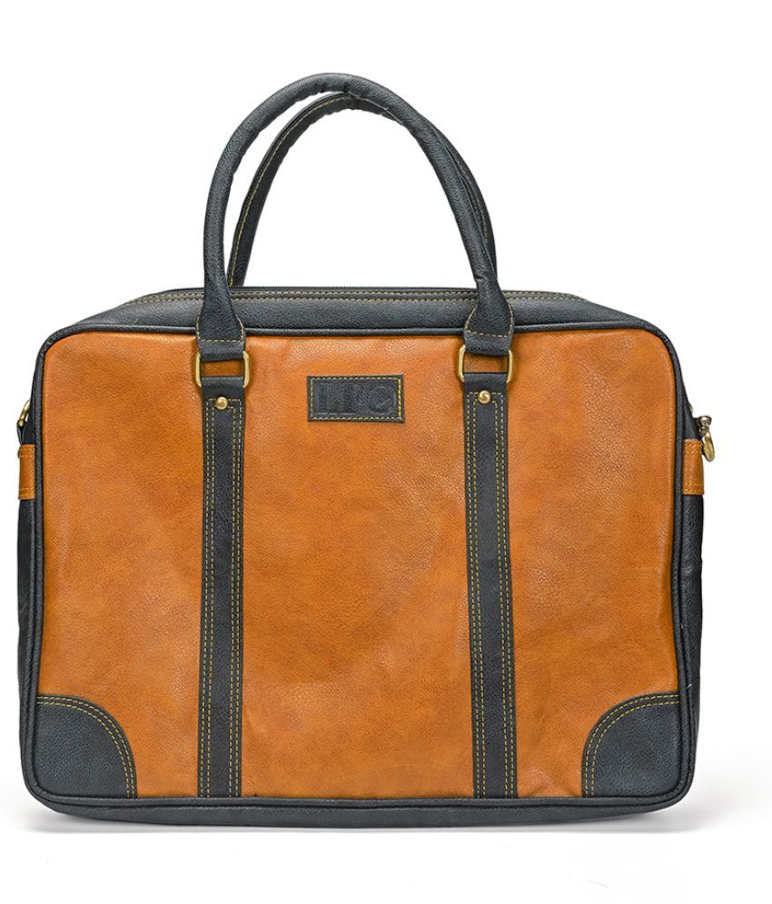     			LFO Tan Leather Office Bag