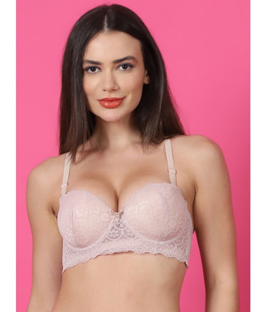     			PrettyCat Beige Lace Lightly Padded Women's Balconette Bra ( Pack of 1 )