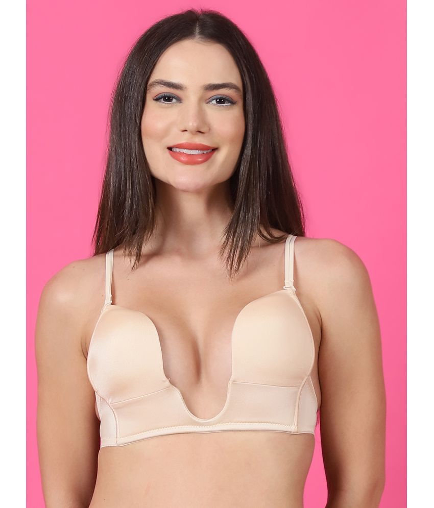     			PrettyCat Beige Polyester Lightly Padded Women's T-Shirt Bra ( Pack of 1 )