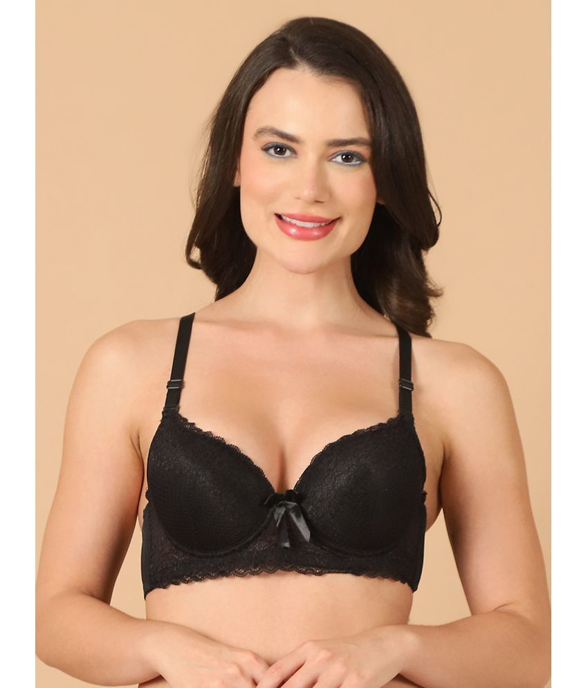     			PrettyCat Black Lace Lightly Padded Women's T-Shirt Bra ( Pack of 1 )