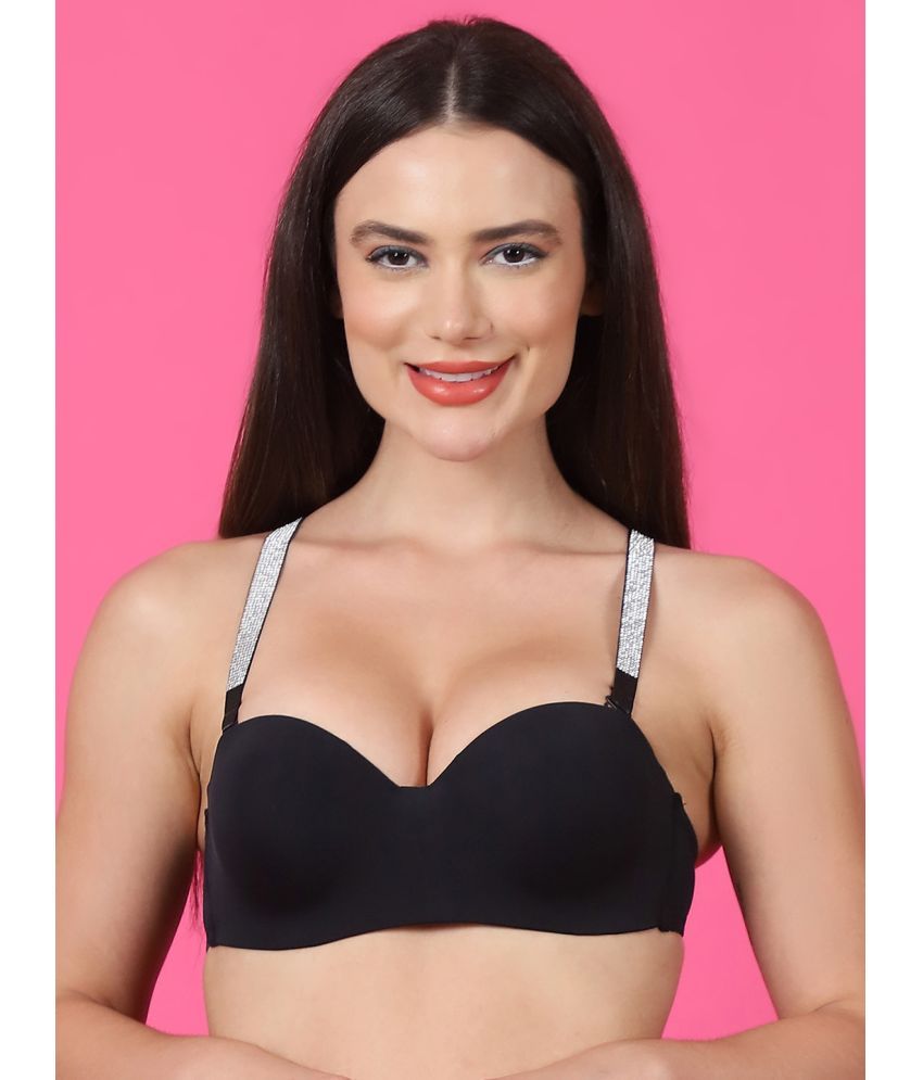     			PrettyCat Black Polyester Lightly Padded Women's Balconette Bra ( Pack of 1 )