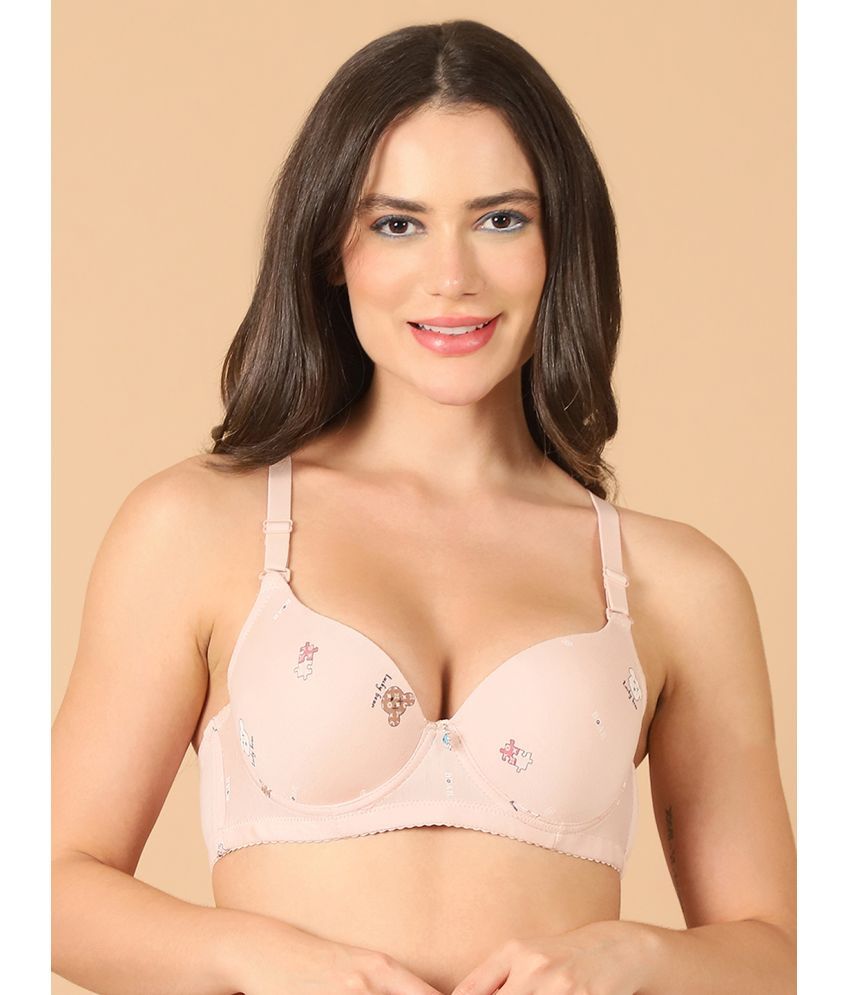     			PrettyCat Pink Cotton Lightly Padded Women's T-Shirt Bra ( Pack of 1 )