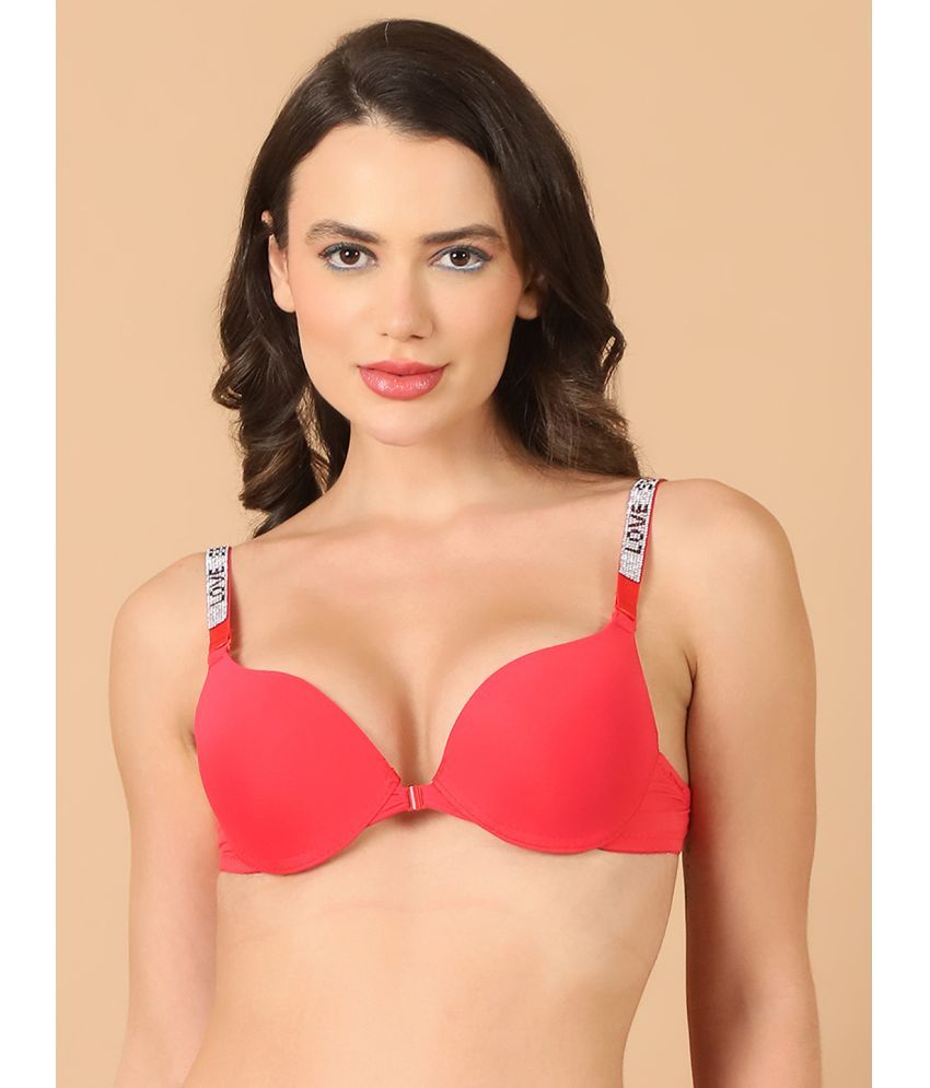     			PrettyCat Red Polyester Lightly Padded Women's Push Up Bra ( Pack of 1 )