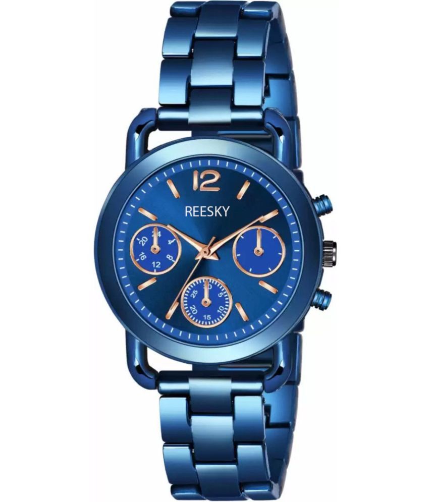     			REESKY Blue Metal Analog Womens Watch