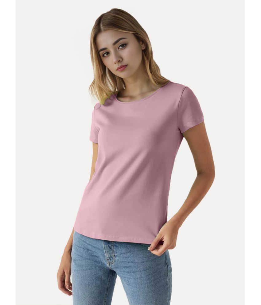     			Radprix Pink Cotton Regular Fit Women's T-Shirt ( Pack of 1 )