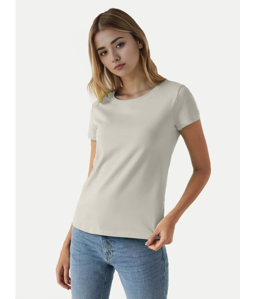     			Radprix White Cotton Regular Fit Women's T-Shirt ( Pack of 1 )