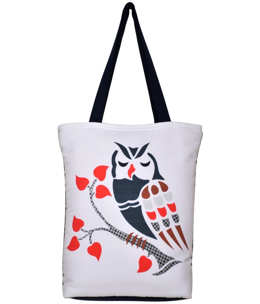     			Rich&Rich White Cotton Tote Bag