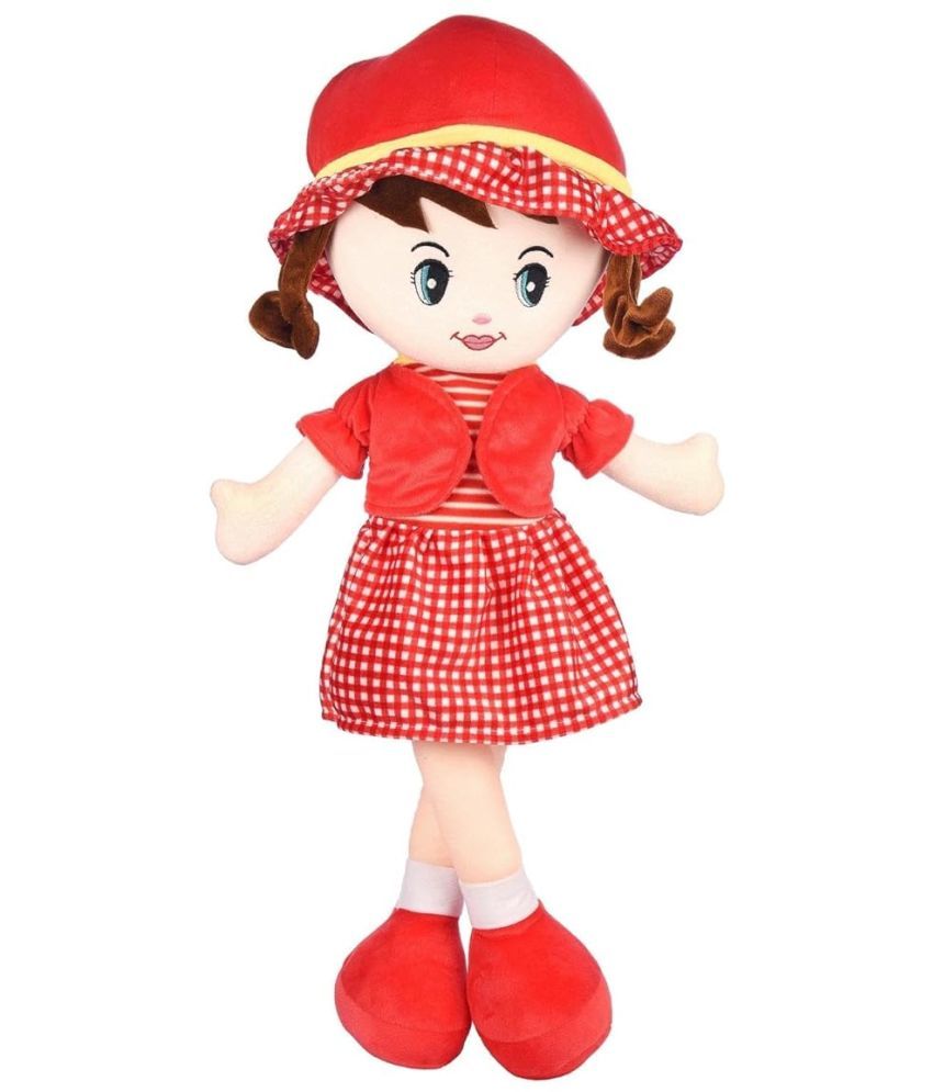     			TOYTALES Plush Winky Doll 60 CM Super Soft Doll for Baby Girls, Stuffed Soft Toy for Kids, Helps to Learn Role Play, Cute Plush HuggableToy (Red)