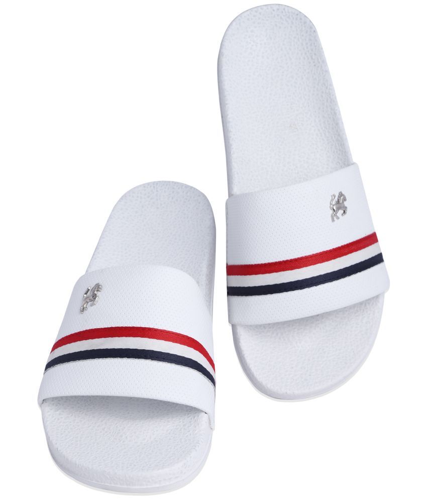     			CLOSHO White Men's Slide Flip Flop