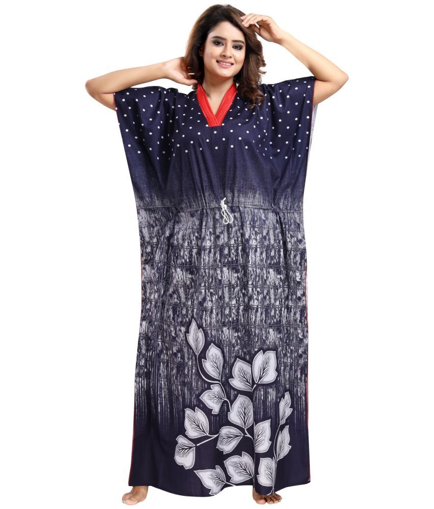     			Cinco Multicolor Cotton Blend Women's Nightwear Kaftan Night Dress ( Pack of 1 )