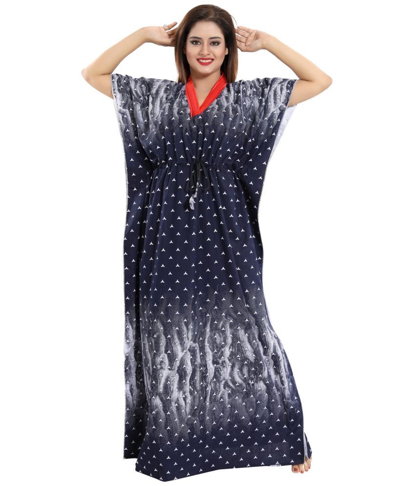     			Cinco Multicolor Cotton Blend Women's Nightwear Kaftan Night Dress ( Pack of 1 )