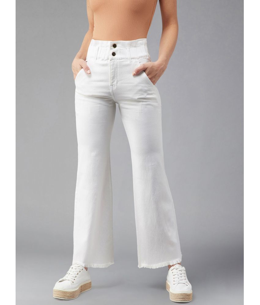     			Dolce Crudo - White Denim Wide Leg Women's Jeans ( Pack of 1 )