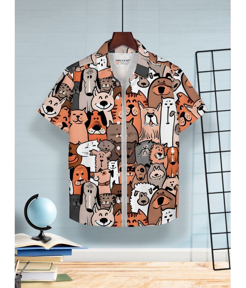     			HELLCAT Pack of 1 Boys Cotton Blend Shirt ( Brown )