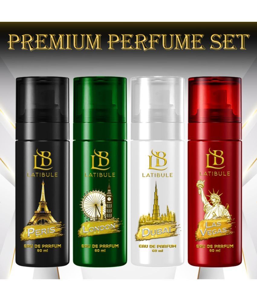     			Latibule Long Lasting Perfume Body Spray For Men And Women 60 Ml Each (Pack Of 4)