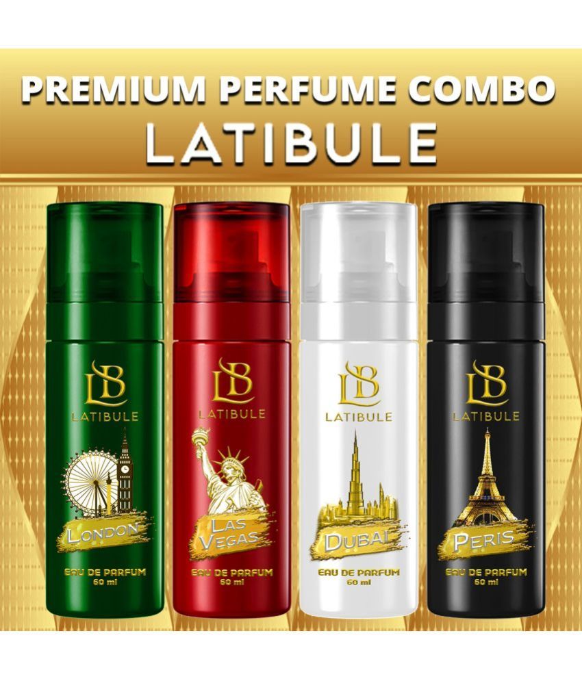     			Latibule Long Lasting Perfume Body Spray For Men And Women 60 Ml Each (Pack Of 4)