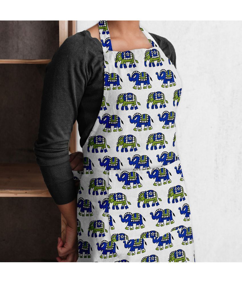     			Oasis Hometex Cotton Blend Printed Kitchen Apron with 1 Center Pocket ( Pack of 1 )