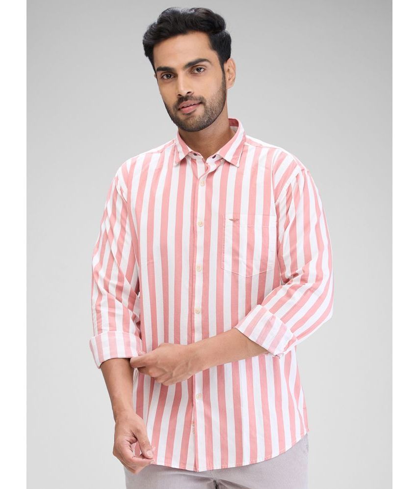     			Park Avenue 100% Cotton Slim Fit Striped Full Sleeves Men's Casual Shirt - Pink ( Pack of 1 )