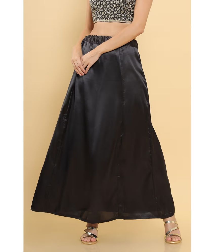     			kinu Black Satin Petticoat - Single