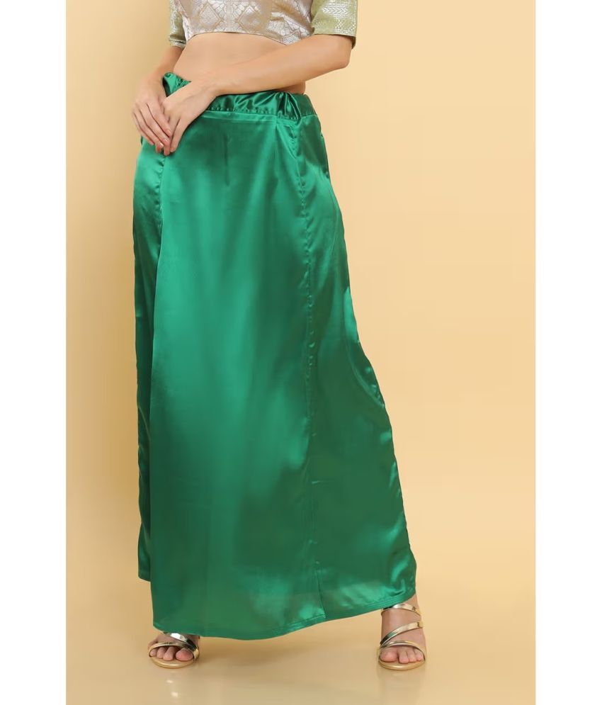     			kinu Green Satin Petticoat - Single