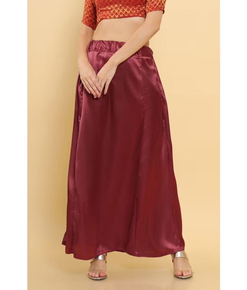     			kinu Maroon Satin Petticoat - Single